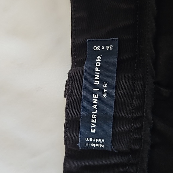 Everlane Mens Black Cotton Blend The Performance Uniform Chino Pants 34x30 - Picture 7 of 10
